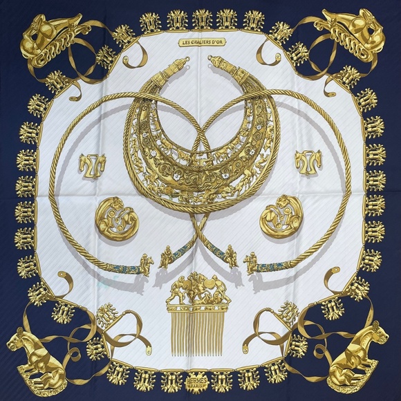 Hermes Scarf Carre 90 “Les Cavaliers d’Or” - Picture 6 of 9